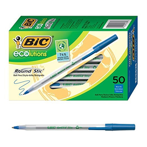 Bic Round Stic Ecolutions Bolígrafo, Medio Punto (1,0 Mm), A