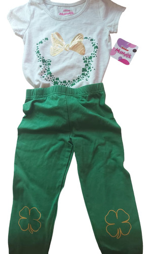 Disney Minnie Mouse Mimi Trebol Conjunto Ropa 5 Años Leggind