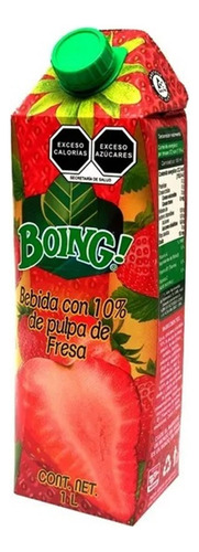 8 Pzas Bebida Boing Tradicional Con 10% De Pulpa De Fresa 1