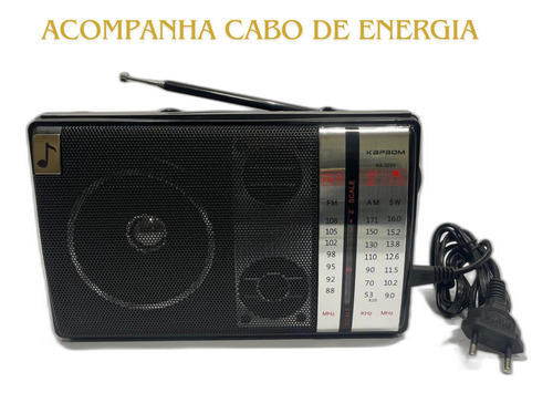 Radio Antigo Retro Bluetooth Am/fm Com Antena Potente Cabo De Energia Bateria Recarregável Usb Cartão