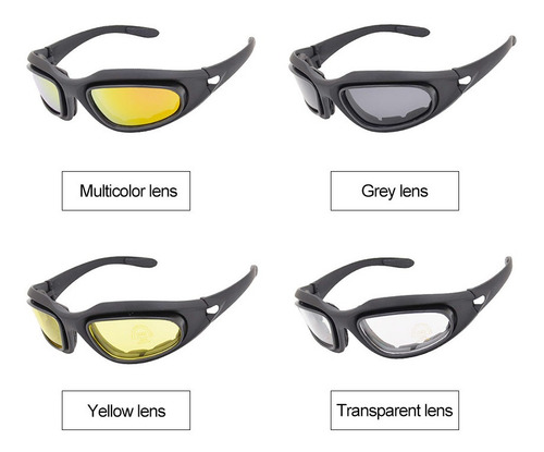 Gafas Polarizadas Uv400 Tácticas C5 Gafas De Disparo 4 Lent