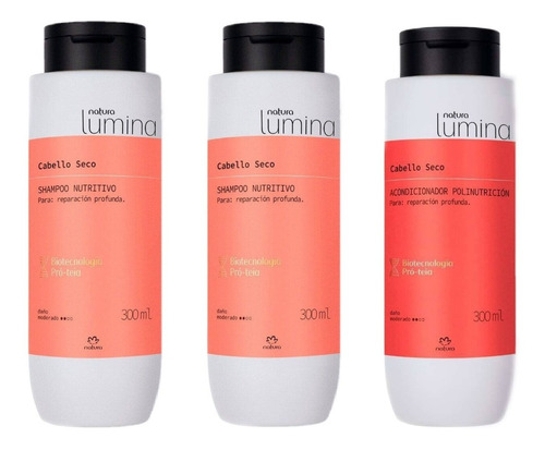 Shampoo X2 Y Acondicionador Cabello Seco Lumina Natura