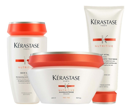 Kérastase Bain Satin 1 + Lait Vital + Masquintense Fine Hair