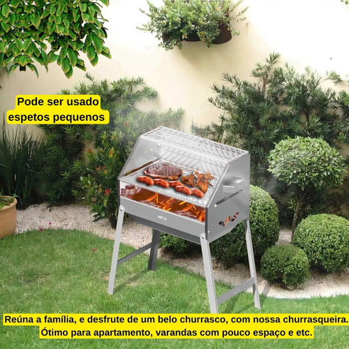 Churrasqueira À Carvão Parede Chão Desmontável Churrasquinho