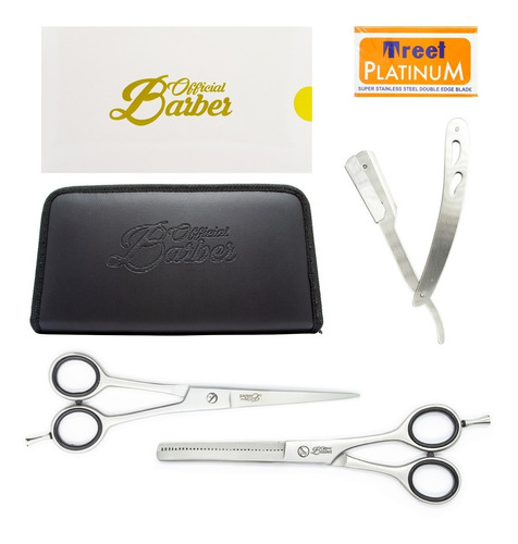 Kit Tijera Corte Microdentada + Pulir + Funda Peluquería