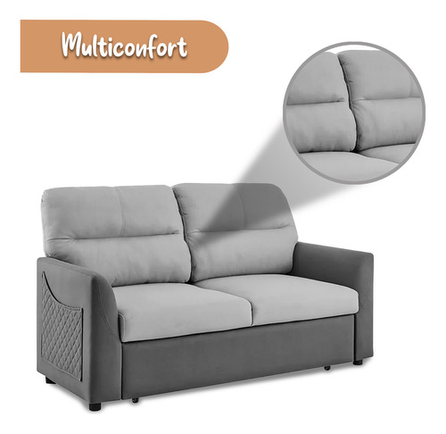 Sillón Sala Sofacama Matrimonial Comodo Moderno Eke