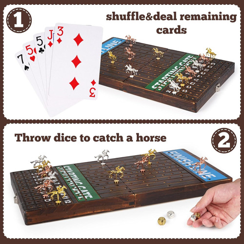 Juego De Mesa De Carreras De Caballos Plegable De Lujo Con C