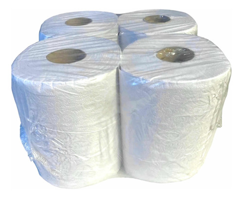 Pack 4 Rollos Bobinas Toalla Tissue Doble Hoja X 20cm Blanca