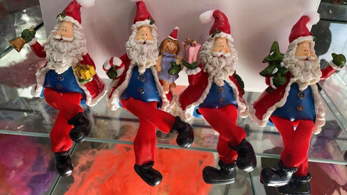Imagem 2 de 10 de 4 Enfeite De Natal Papai Noel Feito Em Resina Para Decoração