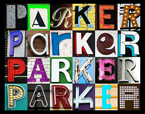 Póster Personalizado Con Nombre Parker - Letras De Señalizac