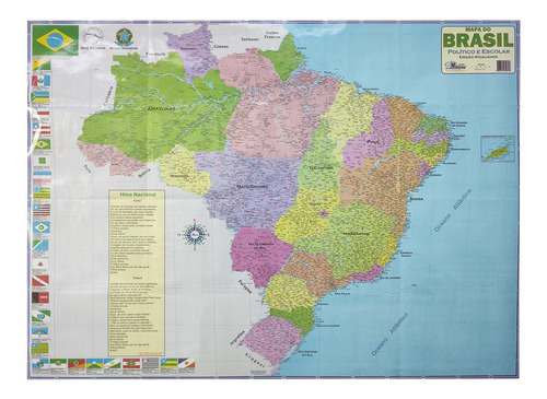 Mapa Do Brasil Político E Escolar Edição Atualizada Tamanha