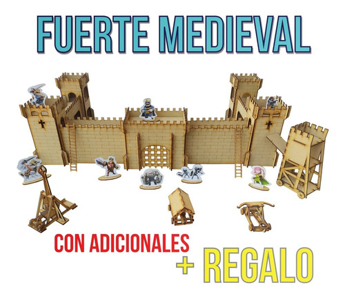Imagen 1 de 10 de Castillo Fuerte Medieval Fibrofacil Mdf Incluye Adicionales