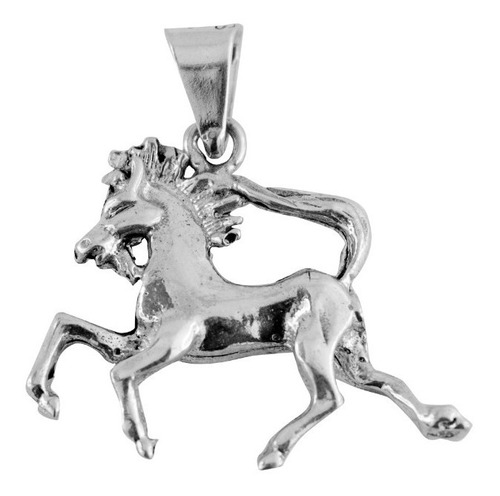 Dije De Plata Caballo En Carrera