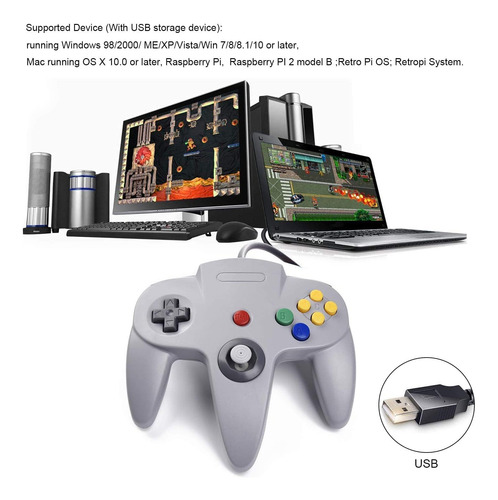 Joysticks Miadore Classic N64 Con Cable Usb, 2 Unidades