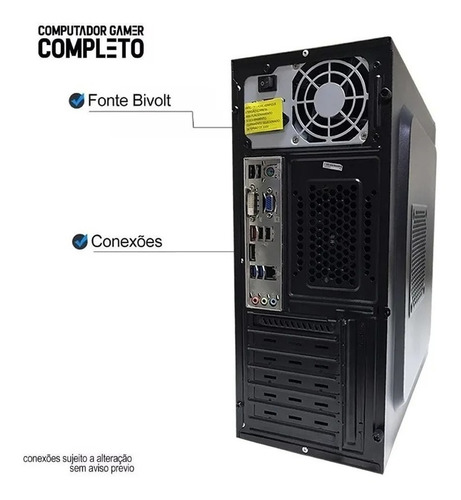 Pc Home Office Cpu Intel Processador I3 H61m 4gb Ssd 120gb