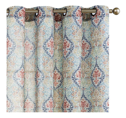 Damask Print Curtains For Living Room Drapes Multicolor...