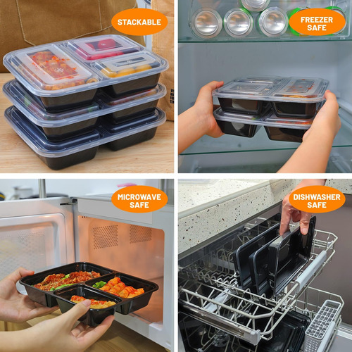 Contenedores Recipientes Reutilizables Para Alimentos 20 Pzs
