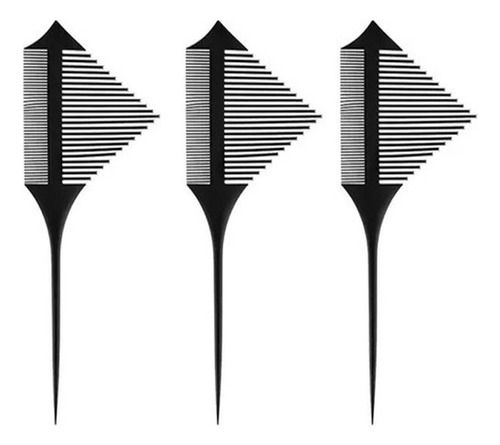 3 Peças De Pente Funil Destaque Hair Pente De Tintura Pente