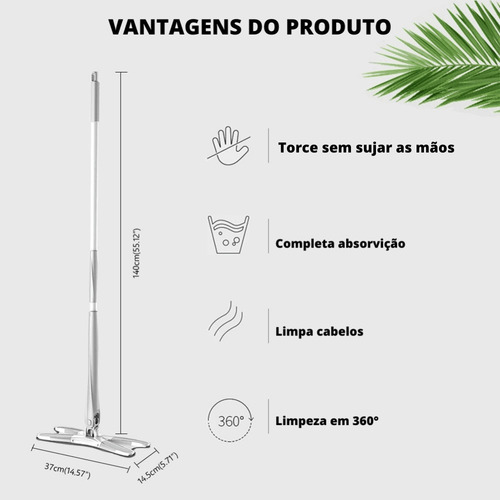 Imagem 2 de 7 de X Mop Clean 360 Giratório + Grátis Mini Escova De Limpeza