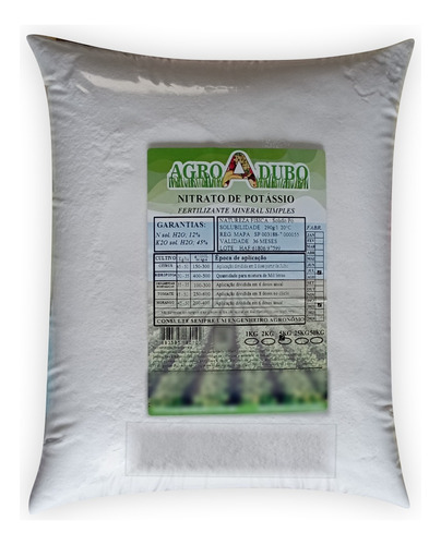 Fertilizante Nitrato De Potássio 20kg Adubo Ferti Hidroponia