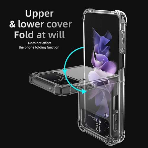 Imagen 7 de 10 de Carcasa Para Samsung Galaxy Z Flip 4 Transparente + Hidrogel
