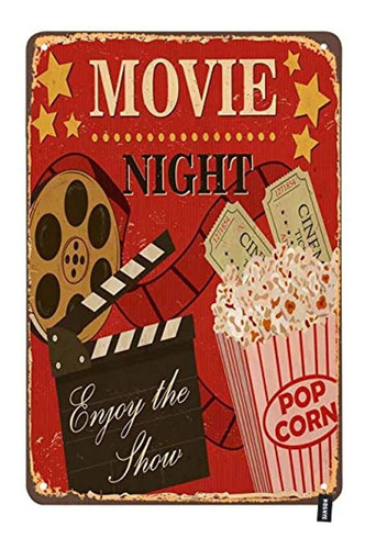 Hosnye Movie Night Poster Tin Sign Enjoy The Show With Popco