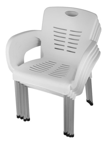 Imagen 2 de 7 de Silla Syrah Con Apoyabrazos X4 Patas De Aluminio Reforzada