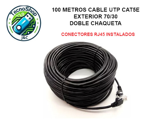 Cable Utp Cat 5e / 100 Mts / Exterior / Negro