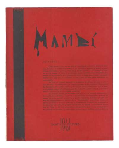 1961 Revista Mambi Universidad De Oriente Santiago De Cuba