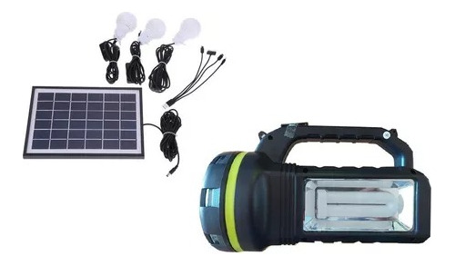 Linterna Solar Con Radio Bluetooth Mp3 Con 3 Ampolleta Y Usb