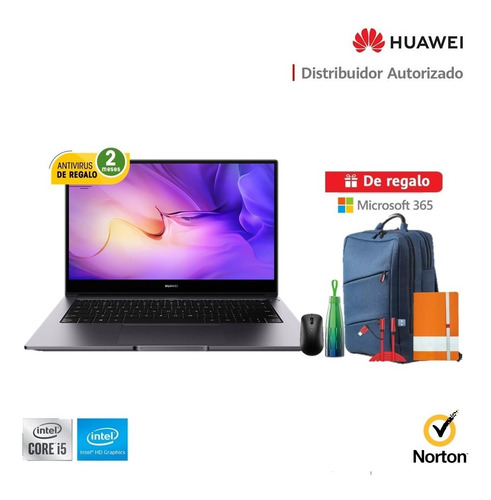 Imagen 2 de 6 de Laptop Huawei Matebook D14 I5 8gb Ram, 512gb Ssd + Regalos