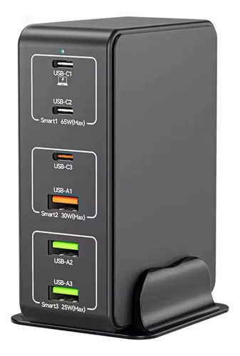 Torre De Carga Rapida De 120w Usb-c/a Para Celular Tablets Negro