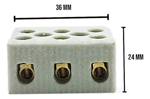 Kit 10 Conectores Porcelana Chuveiro 50a/600v 3 Polos 10mm