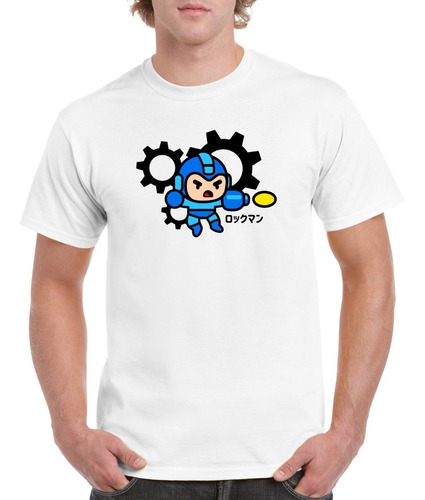 Playera Hombre Mega Man Rockman Nes Videojuegos Chibi Retro