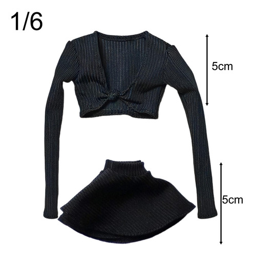 Falda Para Mujer A Escala 1:6, Vestido Informal Retro Negro