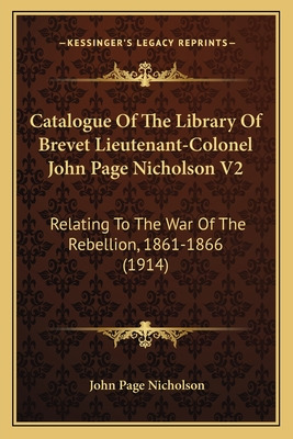 Libro Catalogue Of The Library Of Brevet Lieutenant-colon...