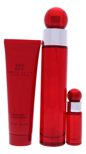 Set De Regalo Perfume Perry Ellis 360 Red Para Hombre, 100 M