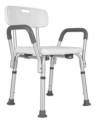Imagen 1 de 5 de Silla Para Baño Ducha Aluminio Regulable Con Apoyabrazos