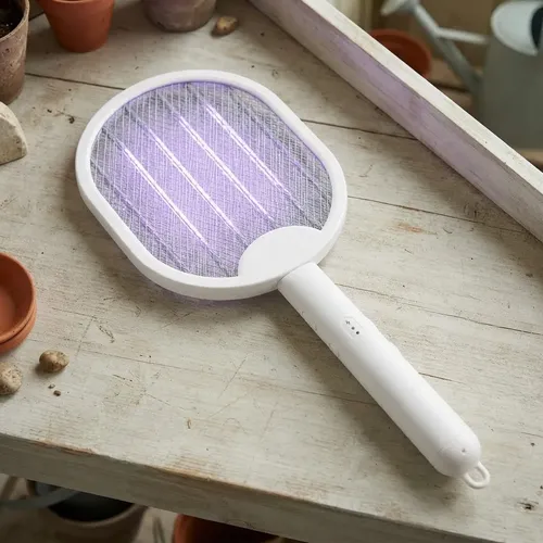 Raquete Mata Mosquitos 360° Usb Atrai Insetos Recarregável