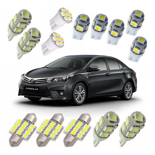 Kit Lâmpadas Led Cortesia Toyota Corolla 2009 Até 2018