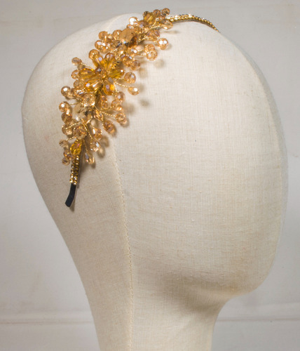 Diadema Tocado Cristal Perla Brillante Dama Dulce Hadas