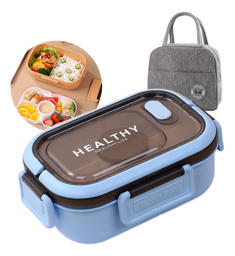 Kit Marmita Fitness 1l Com Bolsa Térmica Academia Trabalho