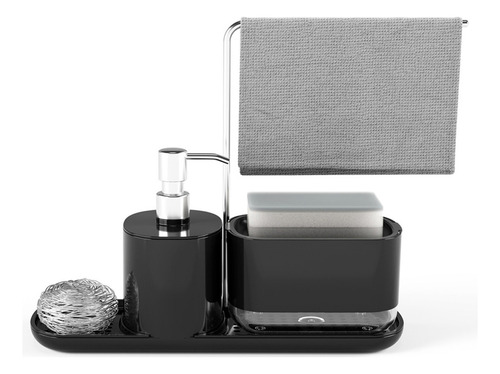 * Set Dispensador De Jabón Para Manos Y Platos Con Soporte