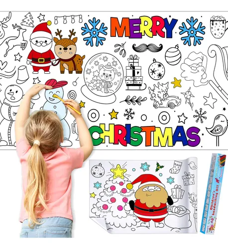 1 Poster Gigante De Navidad Para Colorear De 118 X 11.8 PuLG