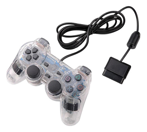 Combo 2 Controles Para Ps2 Joystick Analógico Plug And Play Transparente