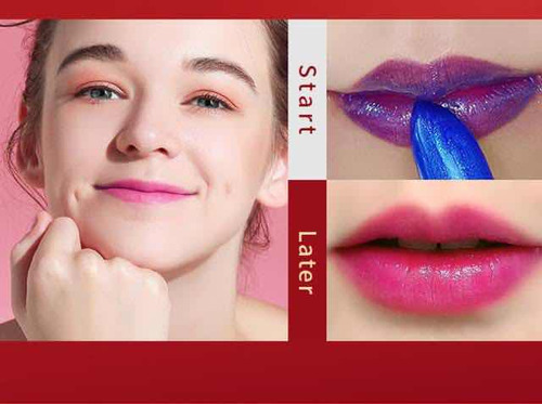 3 Labial Magico Azul Cambia D Color Waterproof Romantic Rain