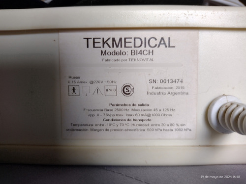 Electroestimulador Tekmedical Modelo B14ch Con 4 Canales