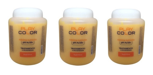 3 Baño De Crema Máxima Nutrición Ph Ácido Play Color 1kg