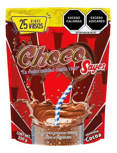 Choco Sayes Bebida En Polvo Sabor Chocolate 350g