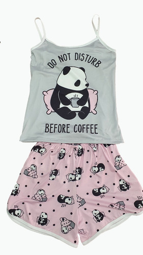 Imagen 1 de 2 de Pijama Para Dama Short Y Blusa De Panda, Unitalla